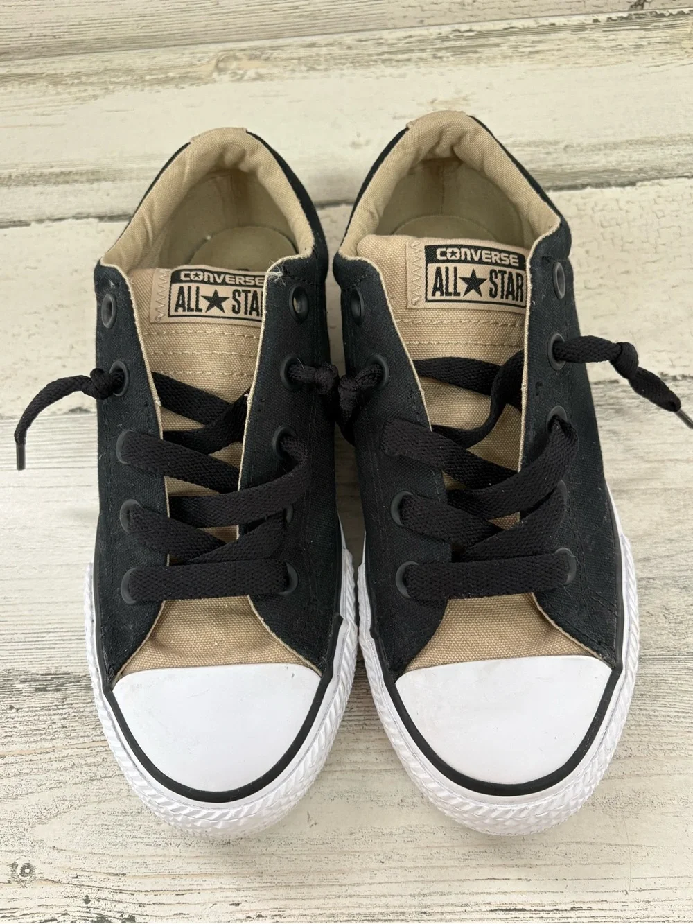 Converse CTAS Youth/Little Kids Size 2 Unisex Slip On Sneakers In Khaki Black